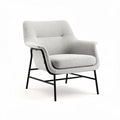 Fabric accent chair with metal frame in light gray color 70 x 80 x 90cm