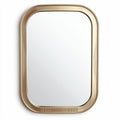 Gold framed rectangular wall mirror with dimensions 80 x 50 x 2cm