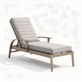 Aluminum outdoor chaise lounge chair with padded cushion in grey 200 x 70 x 85cm