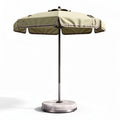 Outdoor patio umbrella with concrete base and beige canopy 200 x 200 x 250cm